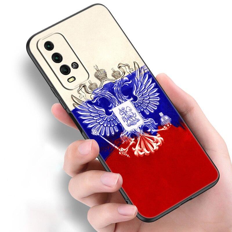 Russia Russian Flags Emblem Silicone Phone Case For Xiaomi Redmi Note 11 10 9 8 Pro 11T 10T 10S 9S 8T 9 9A 9C 9T Black Cover
