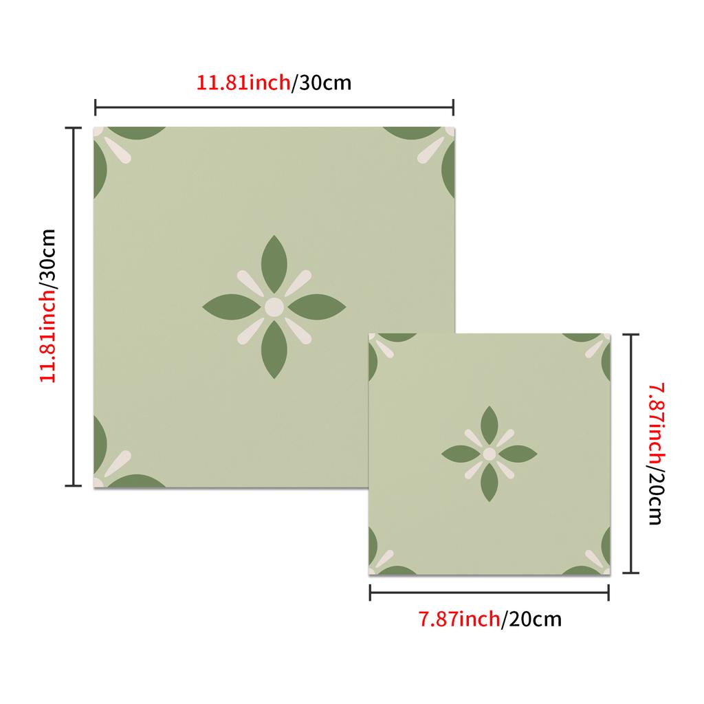25Style 10Pcs Mandala Tile Stickers, Thick Matte Finish Waterproof Self-Adhesive Floor Wall Decor for Kitchen Home