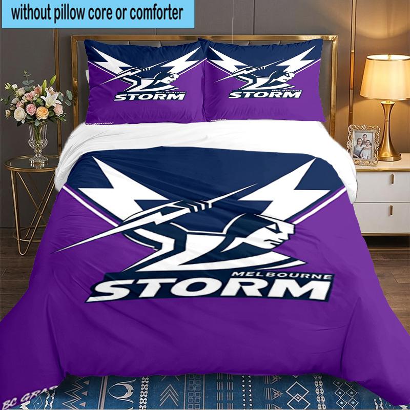 Melbourne Storm Team 3PCS Bedding set,Ideal for 1pc Duvet Cover And 2pcs Pillowcases Perfect for Fan gift,Ideal for Bedroom, Dormitory