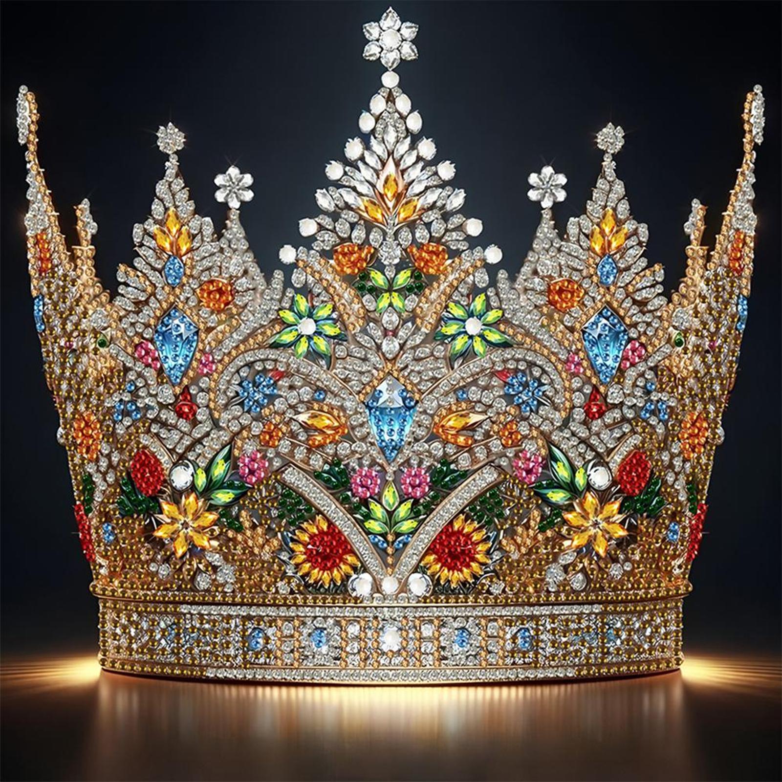 5D DIY Partial Special Shaped Drill Diamond Painting Kit Crown Decor30x30cm