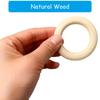 40Pcs Natural Wood Rings for Craft, Pendant Connectors Wood Rings Circles for Craft, Jewelry Making, 8 Size 15-50mm