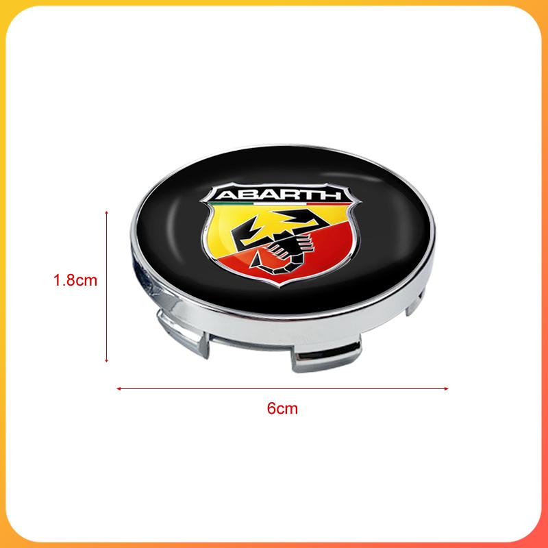 4pcs 60mm Car Wheel Center Hub Cap Rim Cover Emblem Stickers For Abbas Abarth Punto 124/125/500 Stilo Ducato Car Accessories