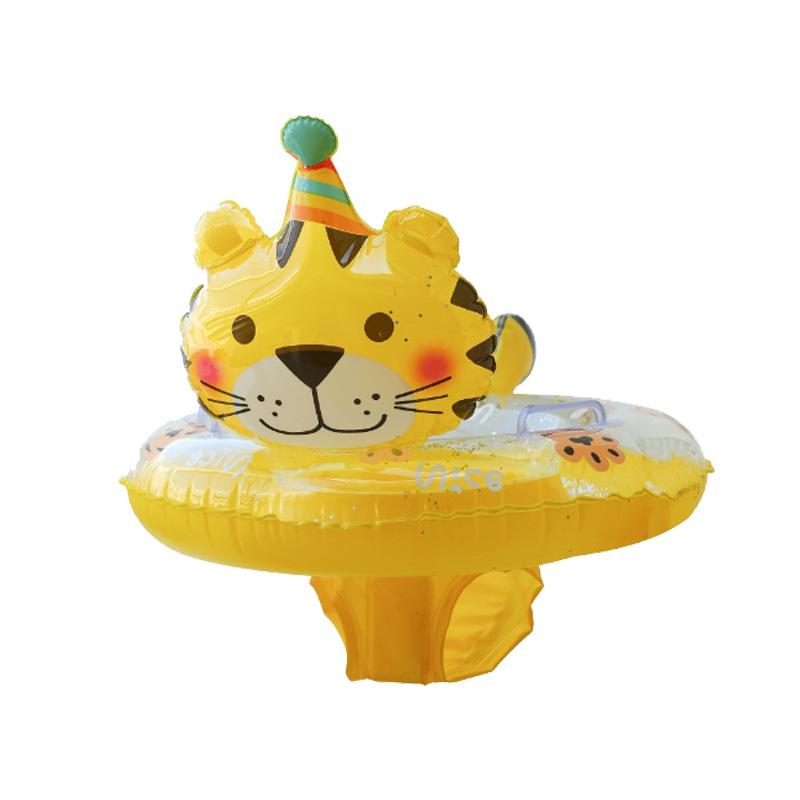 Summer Cartoon Airplane Baby Swim Ring with Handle - Anti-Rollover Design