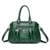 Large Capacity Tote Bag for women/Leather Womens/Ladies Ruched Leather Handbag