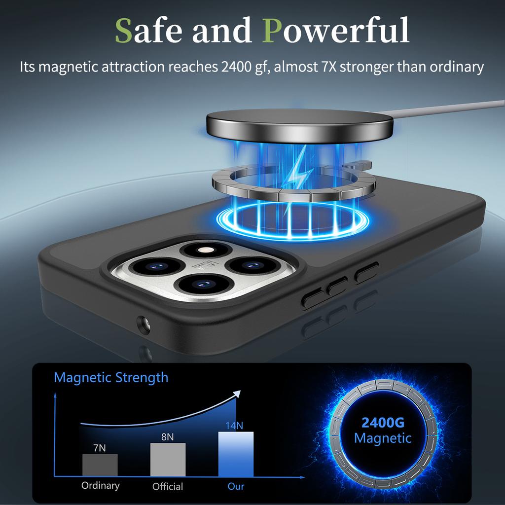 For Xiaomi 15T Magnetic Case TPU Frame Acrylic Back Phone Cover Skin Touch