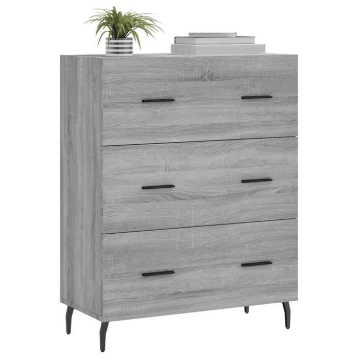 VidaXL Buffet sonoma gris 69,5x34x90 cm bois d'ingénierie 827874