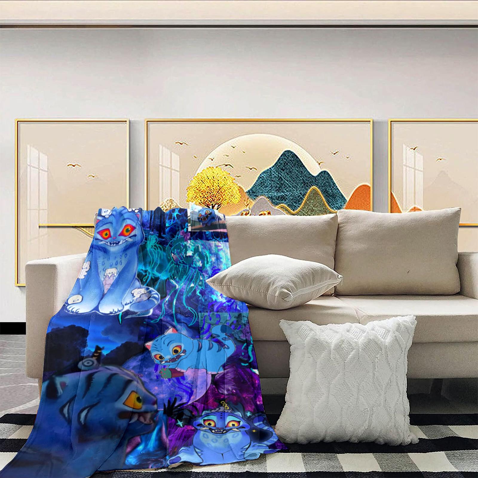 

This Cozy Blanket Features A And Print Inspired By Witcher Girls, Showcasing The Characters In Action. One Size