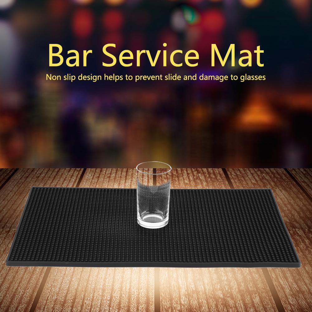 

1pc Soft Black Color PVC Bar Mat Waterproof Coaster Kitchen Tool (#1)