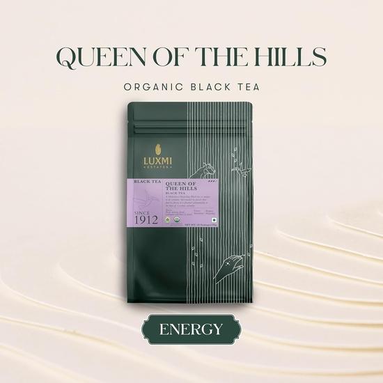 Luxmi Estates Queens Black Tea Blend 50 Tea Bags (100gm) Pack | Certified Organic Black Tea | Kosher, Gluten Free | 50 Cups
