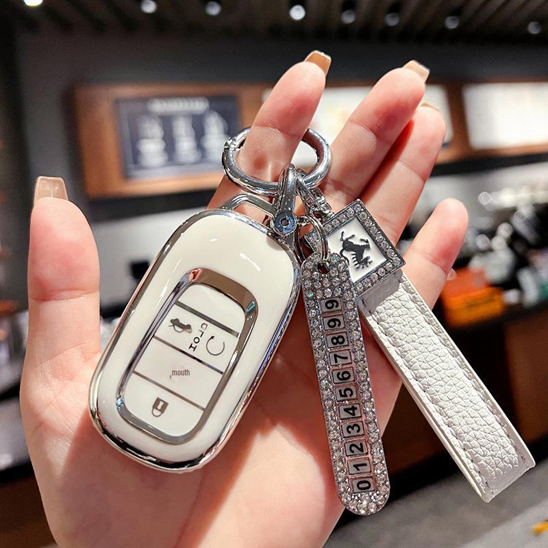 Compatible Key Cover for 2023 Honda 11th Gen Civic 11CRV - Stylish High-End Shell with Buckle