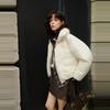ELLE Fashionable Design Plaid Short Jacket With Drop Shoulder And 90% White Duck Down Women Outerwear EY52207