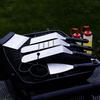 Stainless Steel Grill Cutlery Set - 2 Spatulas, 2 Bottles, 2 Egg Rings, 1 Hamburger Turner, 1 Scraper and 1 Dough Card (9 Pieces)