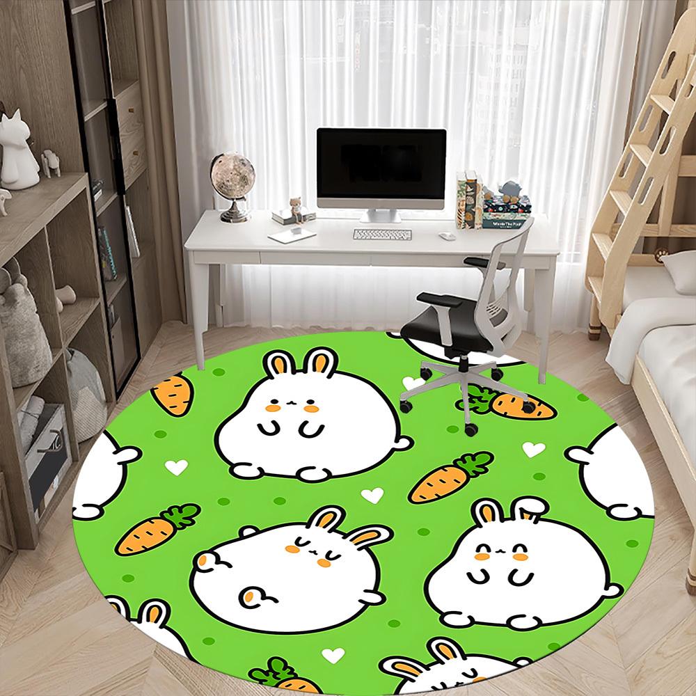 1pc Bunny Carrot Chair Carpet for Office, Non-slip, Soft and Durable Office Rug for Interior Decoration, Perfect for Office Yy260313086