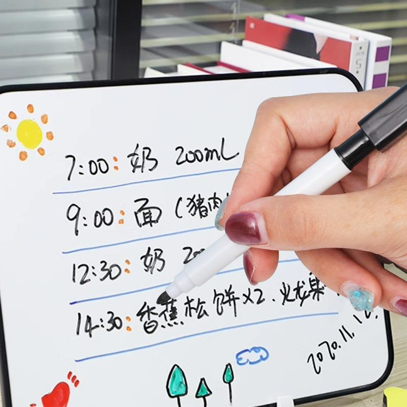 Whiteboard Marker Stift Schwarz Trocken abwischbar Kappen 2 in 1 Marker Whiteboard Schreib Zeichen Stifte für Schule Bürobedarf Schreibwaren