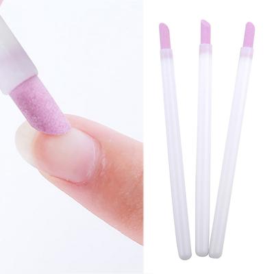 Nail Art Quartz Scrub Stone Cuticle Remover Pen Pusher Manicure Polish Tool