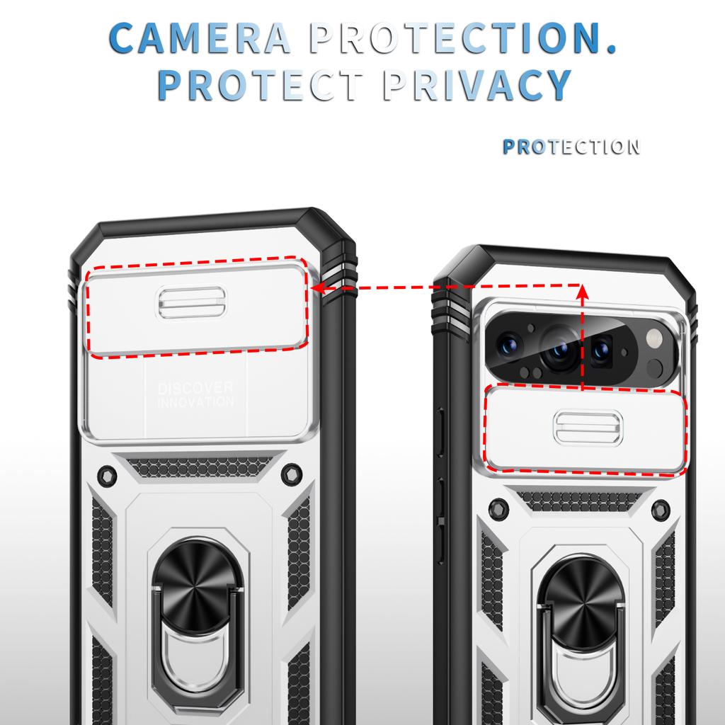 For Google Pixel 9/Pixel 9 Pro Case Camshield Rotary Kickstand TPU+PC Phone Cover