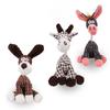 Fun Pet Toy Donkey Shape Corduroy Chew Toy for Dogs Puppy Squeaker Squeaky Plush Bone Molar Dog Toy Pet Training Dog Accessories