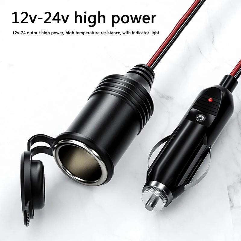 12V 24V 20A Car Charger Extension Cord  4M Wire Car Splitter Charger Cable Female Socket Plug Car Accessories