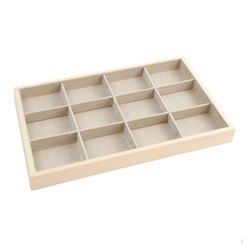Empilable Jewelry Tray Organizer Storage Container Inserts Wood Window for Bracelet, Collar,