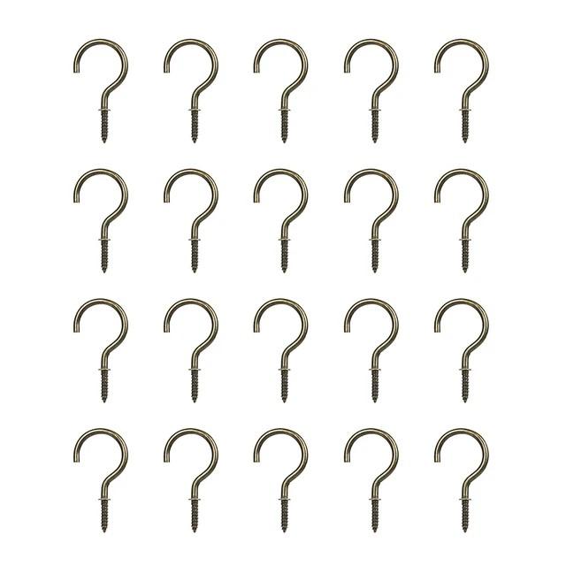 Mini Ceiling Screw Hooks Iron Hanger for Outdoor String Lights Hanging Plants Mug Arts Decorations Cup Extend Hooks