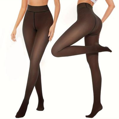 Women's Thermal Leggings Insulated Tights Lined High Waist Elasticity Thick Plush Women Pantyhose Winter