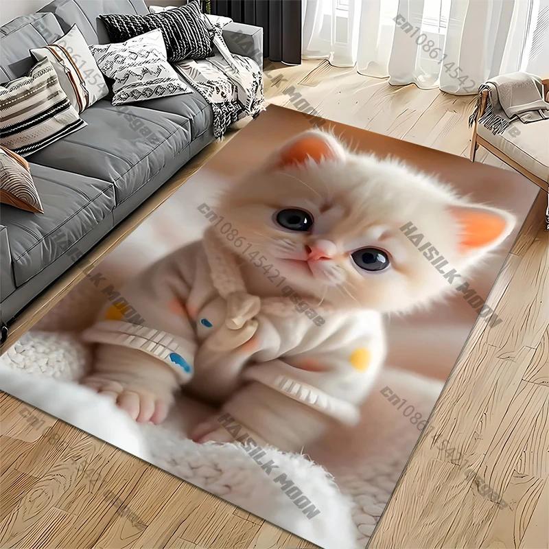 

Various Sizes Cute Cat Printing Carpet Rugs for Living Rooms Bedroom Sofa Doormat Decor Yoga Soft Non-slip Floor Rugs Large Size 40cm x 60cm