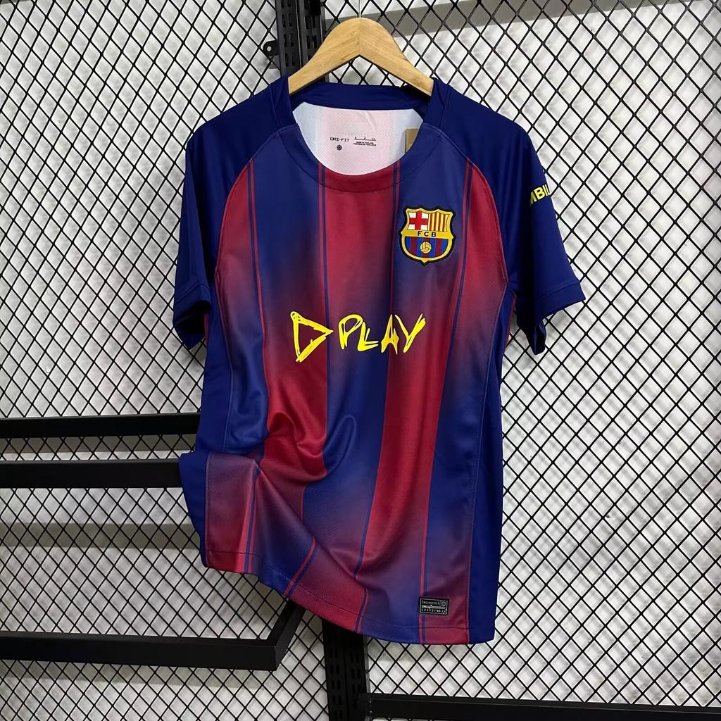 2526 Thai Football Fan Jersey Santos Marseille America Mallorca Short-sleeved Quick-drying T-shirt New La Liga
