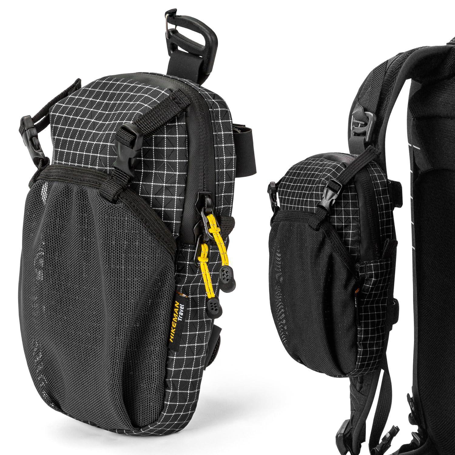 Rucksack Schultergurt Befestigungstasche Smartphone Tasche Wasserdichter Gurt Pack für Sport Wandern Camping Leichtgewicht schwarz