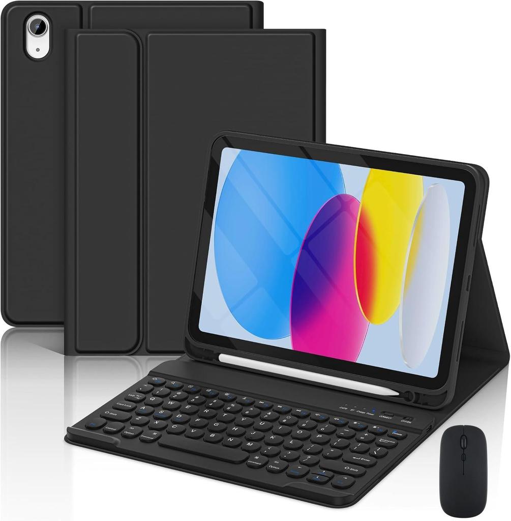Redmi Pad 2 Tablet Case with Detachable Bluetooth Keyboard, Pen Slot, Round Cap, and Bluetooth Mouse