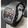 Used New Wristwatch Richard Mille Type Quartz Homage Watch Rubber Tonneau Carbon