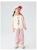 Girls' Cartoon Baseball Jacket: Warm, Fleece-Lined, Thick Cotton Coat With Stand Collar for Autumn/Winter.