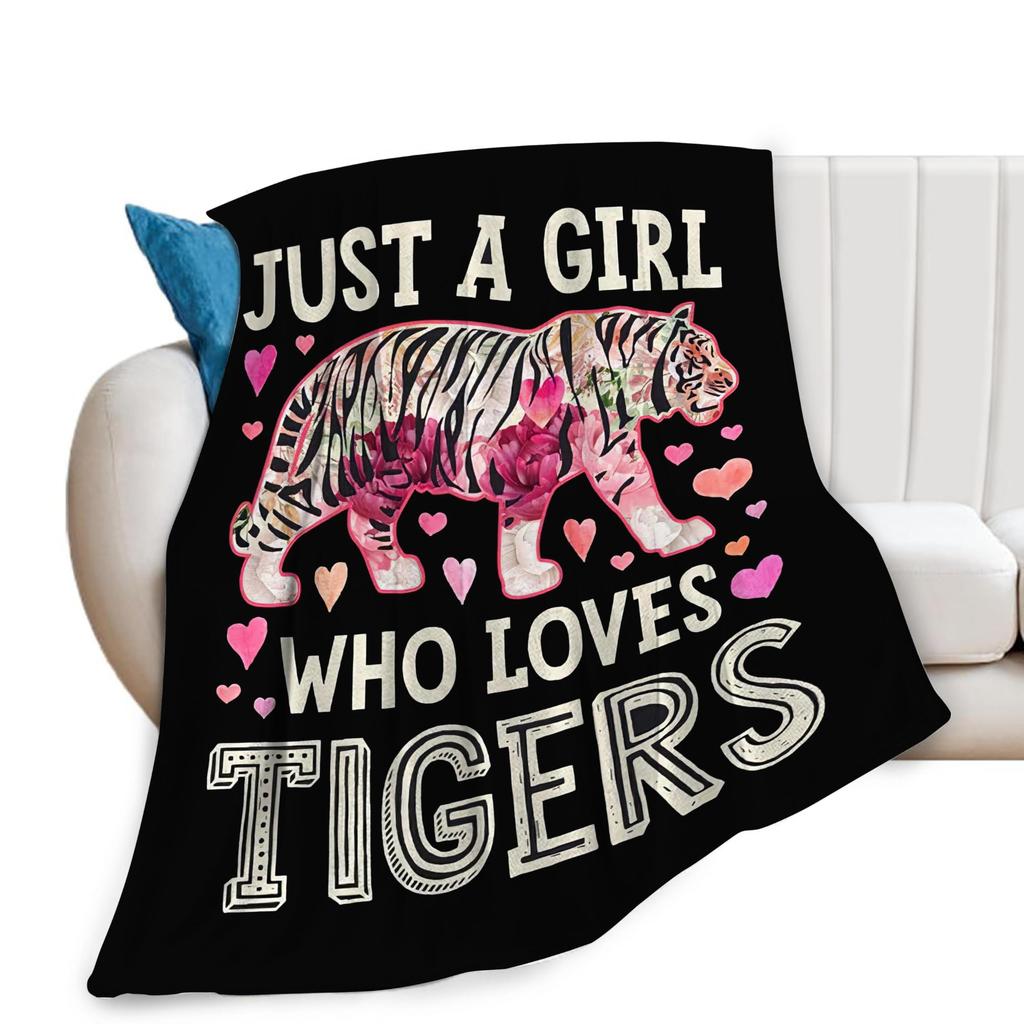 Soft Cozy Tiger Throw Blanket Warm Fuzzy Plush Blanket for Bed Couch Sofa Lightweight Flannel Blanket Gift for Adults Teens