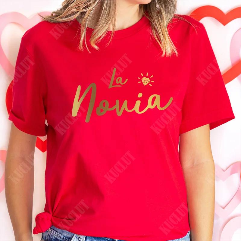 Girl Team Bride Squad T-shirt Spanish Women Bachelorette Hen Party Tee Shirt Bridal Wedding Single Farewell Short Sleeve Tops