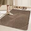 Modern Geometric Circle Pattern Door Mat - Brown Non-Slip Absorbent Indoor Rug for Home Entrance Bedroom Kitchen Decor Carpet