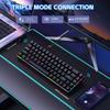 68 Keys Mechanical Keyboard Hot Swappable Red Switch RGB Backlit Wireless Wired BT 5.0 Black 3 Mode