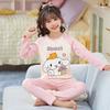 Girls Winter Pajama Set Cotton Long Sleeve Sleepwear Cartoon Print Home Outfit Ages 8
