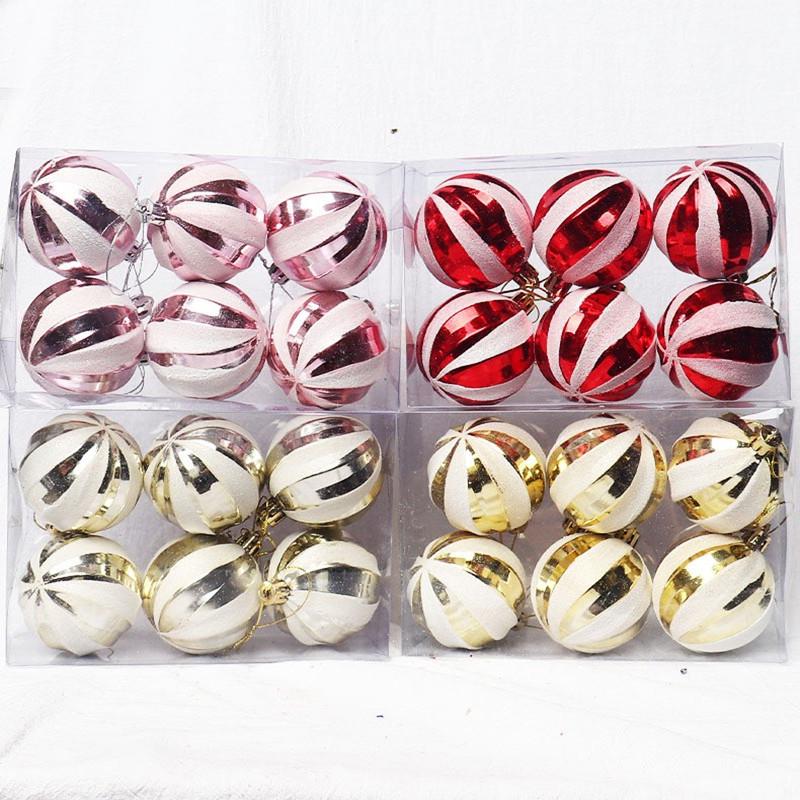 Handmade Hand-Painted Electroplated Christmas Ornaments - 6cm & 8cm Decorative Balls for Tree 6 cm красный