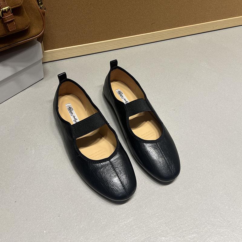 

Мода Мода Туфли-балетки с круглым носком для женщин Обувь Женская Эластичная лента Обувь Повседневные Женские туфли Мэри Джейн Балетки Слипоны 35 чёрный