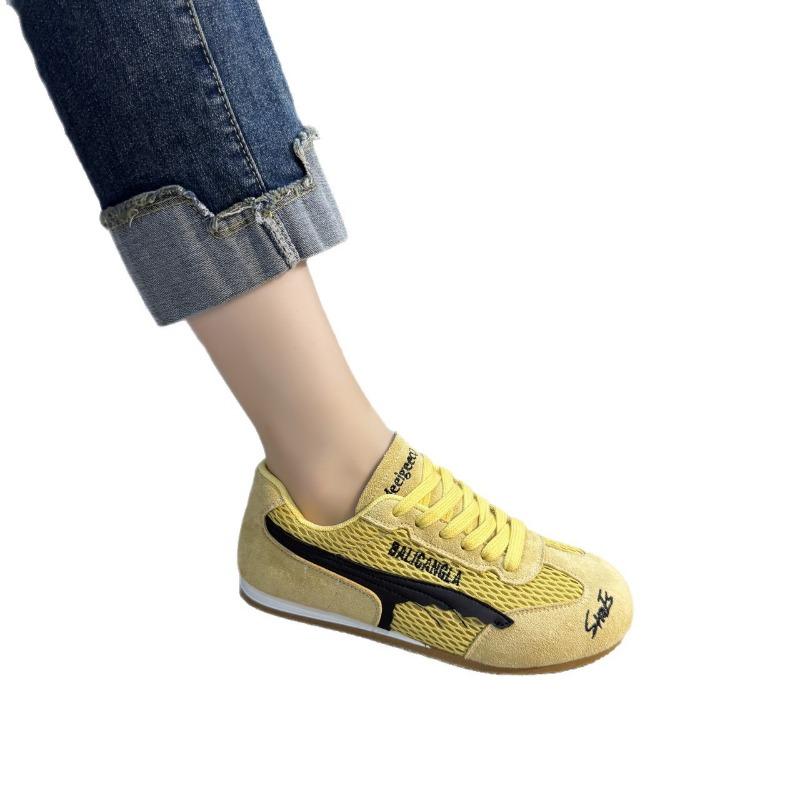Yellow Flat-bottomed Women's Thin Breathable Summer and Autumn New Casual Sports Little White Shoes