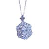 Exaggerated Heavy Industry Brilliant Pink Purple Diamond Pendant Necklace Colored Treasure Elegant High-end Sense Full of Diamond Light Luxury Chain