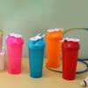 600ml Plastic Sports Water Cup with Scale Cap, Portable Outdoor Fitness Protein Powder Shaker Cup