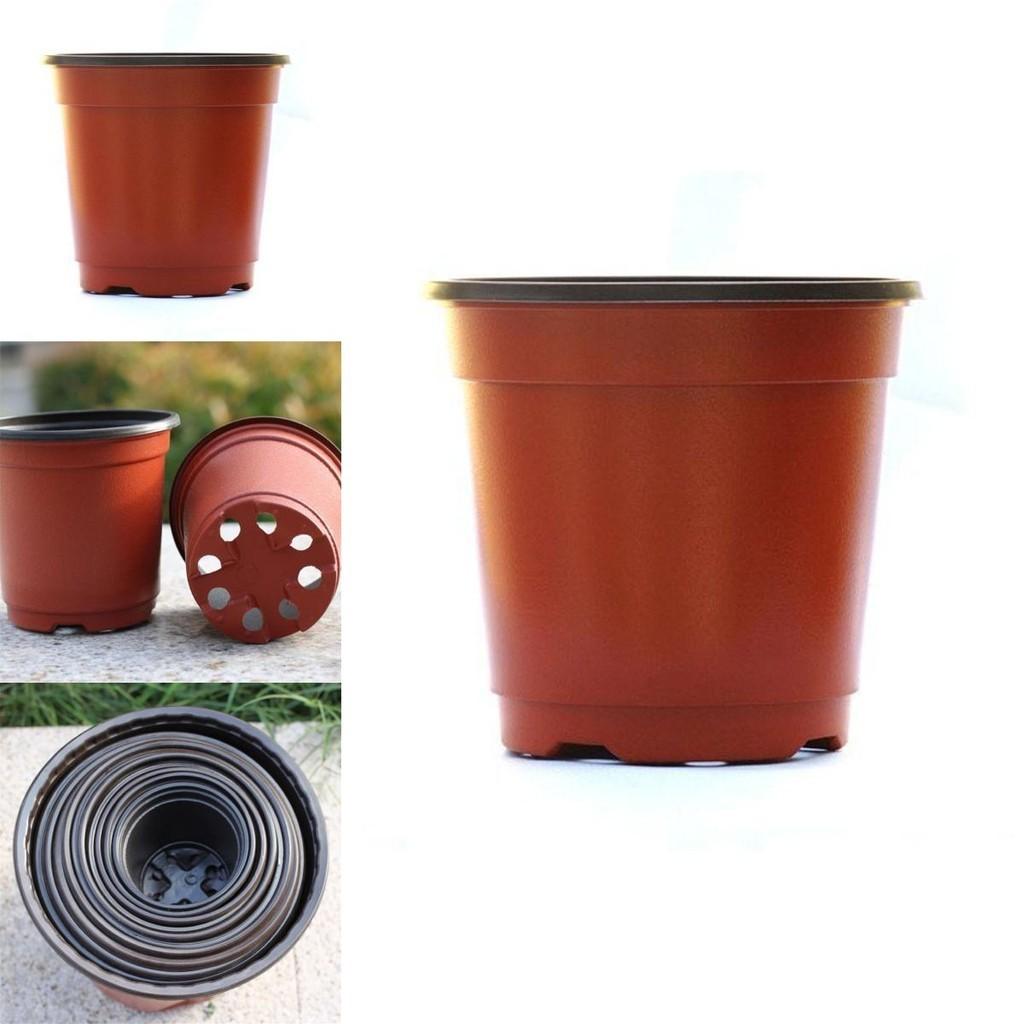 Lightweight 10/50/100pcs Double Color Plastic Plants Nursery Pot For Seedlings**