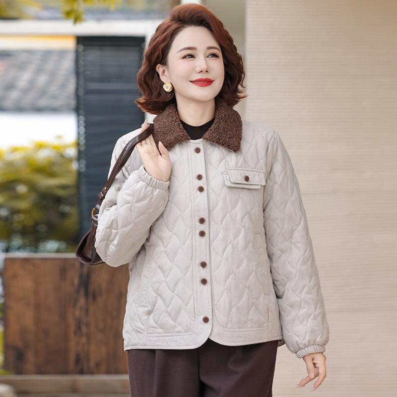 Autumn and winter cotton-padded warm new top medium loose short cotton-padded jacket