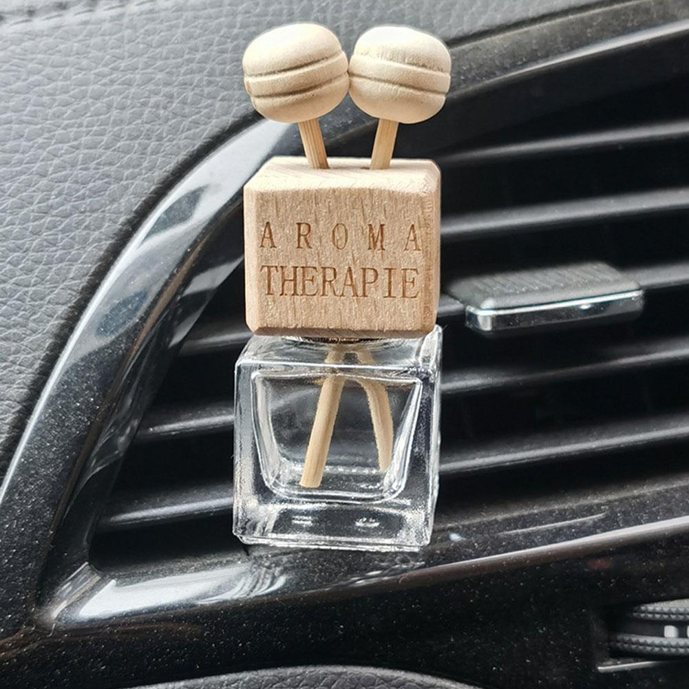 Car Ornament Air Conditioner Perfume Empty Bottle Indoor Cute Aromatherapy Clip Air Vent Perfume Bottle Clip Glass Square