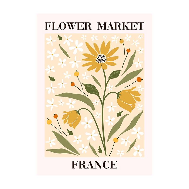 Abstract Flower Market Poster Flowers Matisse Print Market Matisse Floral Exhibition Picture Canvas Painting for Home Decor