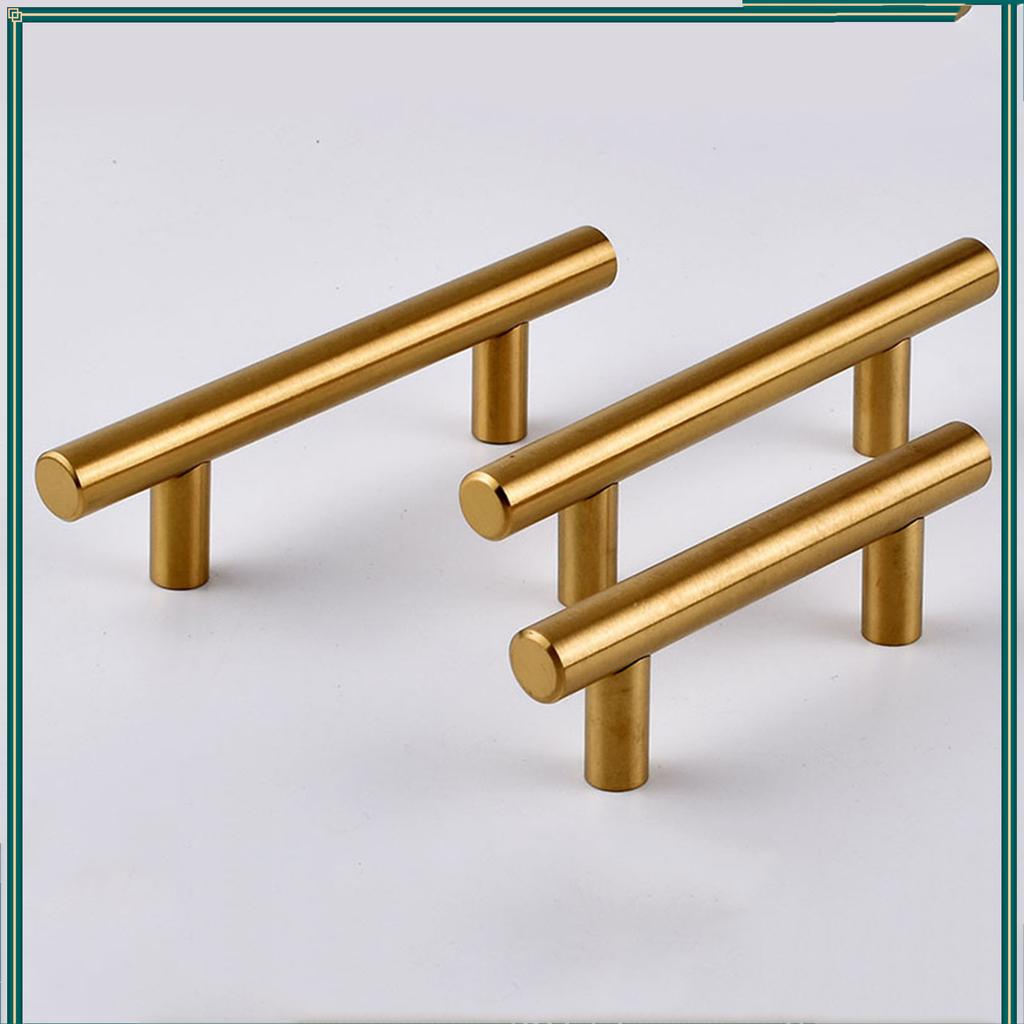 Modern Minimalist Cabinet Solid Golden Round Tube Handle T-shaped Hardware Handle American Wardrobe Door Handle