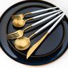JANKNG 5pcs Heavy Matte Gold Dinnerware 304 Stainless Steel Silverware Set Flatware Sets Kitchen Utensil Cutlery Silverware Flatware Set