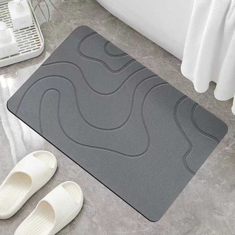 Minimalist Water-Absorbent Quick-Dry Diatomaceous Earth Mat for Bathroom & Bedroom - Stain Resistant & Easy to Clean