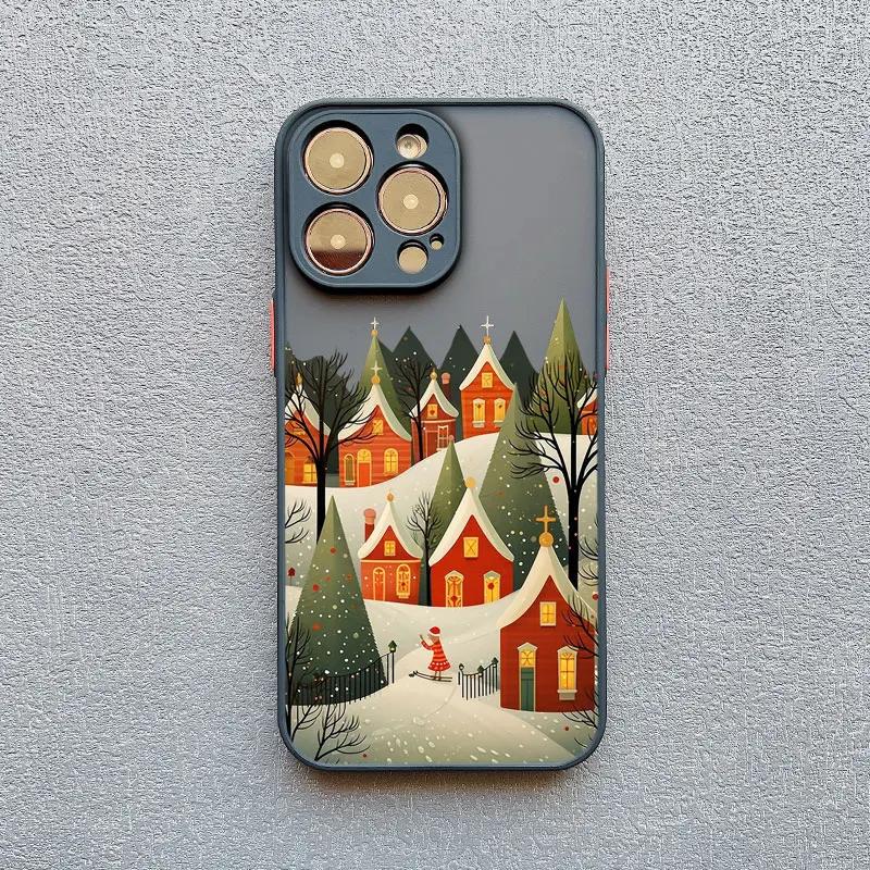 Bush Life Winter Night Snow Mountain Forest Scenery Phone Case For iPhone 16 15 14 13 12 11 Pro Max Mini XSM XR SE 7 Plus Covers