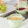 Drain Baskets Tula Double Layer Draining Basket Rotating Washing Basket Vegetable Fruit Draining Kitchen Strainer
